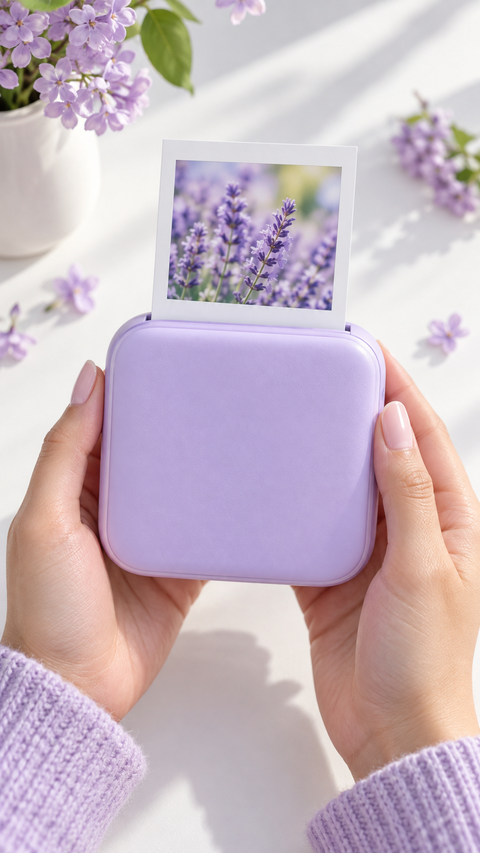 Lavender pocket photo printer